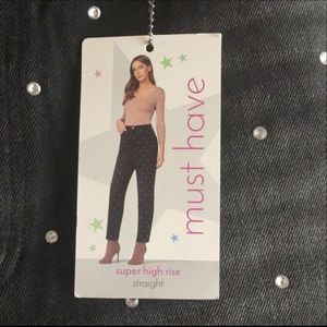 Women's Black high rise distressed bling jeans size 15/32